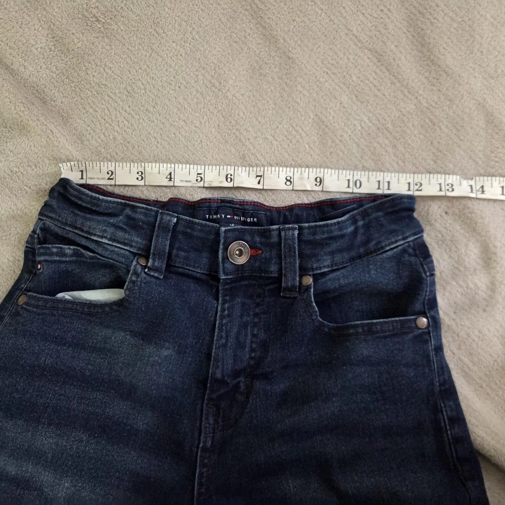 Tommy Hilfiger Jeans Youth 12 Blue Stretch Straight Denim 5-Pocket Zip Fly Kids